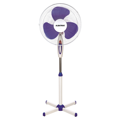 Ventilator cu picior Albatros V40A, 3 viteze, Diametru 40 cm, Oscilaţie la 80°, Grilaj de protecţie, Suport tip "picior", Alb