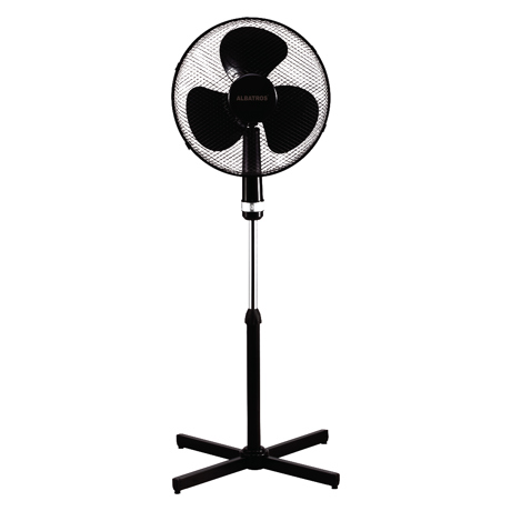 Ventilator cu picior Albatros V41B, 3 viteze, Diametru 40 cm, Oscilaţie la 80°, Grilaj de protecţie, Suport tip "picior", Negru