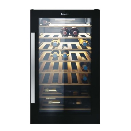 Vitrina pentru vinuri Candy CWC 154 EEL/N, 41 sticle, Display, Control electronic, H 84.5 cm, Negru