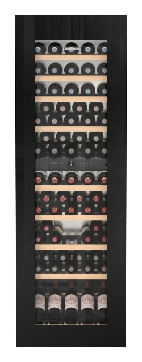 Vitrină de vin încorporabilă Liebherr EWTgb 3583, 271 L, 83 sticle, Alarmă uşă, Display, Control electronic, Iluminare LED, Rafturi lemn, H 178 cm
