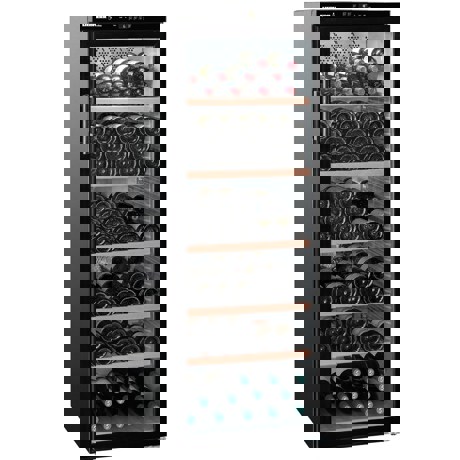 Vitrina pentru vinuri Liebherr WTb 4212, 395 L, 200 sticle, Rafturi de lemn, Control taste, Display, H 165 cm, Negru