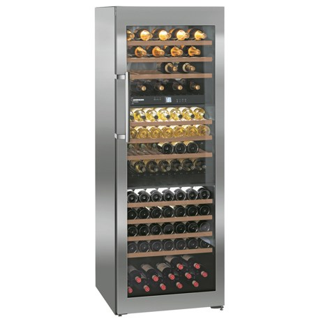 Vitrina pentru vinuri Liebherr WTes 5872, 496 L, 178 sticle, Rafturi lemn, Control electronic, Display, H 192 cm, Inox