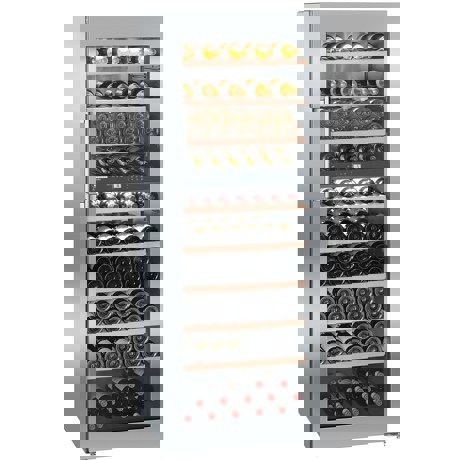 Vitrina pentru vinuri Liebherr WTes 5972, 516 L, 211 sticle, Rafturi lemn, Control electronic, Display, H 192 cm, Inox