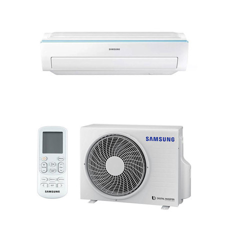 Aer conditionat Samsung Triangle AR09RXWSAURNEU, 9000 BTU, Wi-Fi, Inverter, R32 (2019), Alb