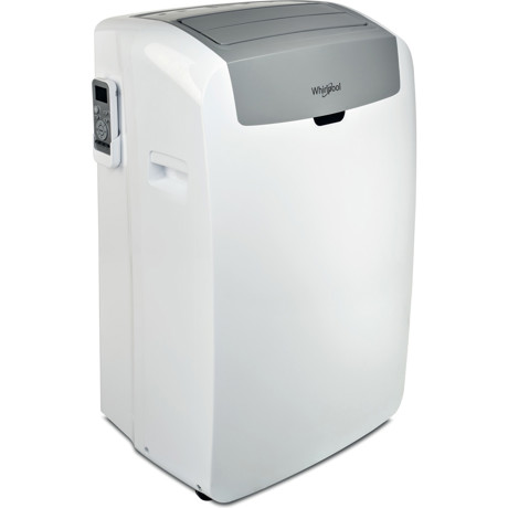Aer conditionat portabil Whirlpool PACW212HP, 12000 BTU, 6th Sense, Sleep mode, R290, Telecomanda, Alb