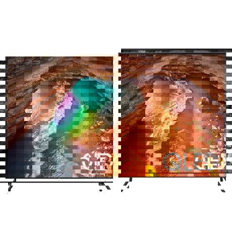 Televizor QLED Samsung QE43Q60RAT, 108 cm, 4K UHD, PQI 2400, Dolby Digital Plus (20W), Tehnologie AI, Procesor Quantum 4K, Smart TV, Mod jocuri, Wi-Fi, Bluetooth de energie scazuta, CI+, Negru carbune