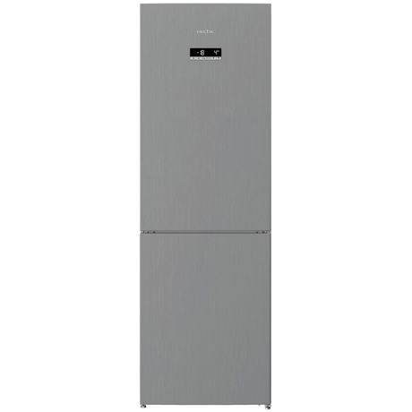Combina frigorifica Arctic AK60366E40NFMT, Full No Frost, 324 L, Compartiment Fast Freeze, Display LCD, H 185.2 cm, Metal Look