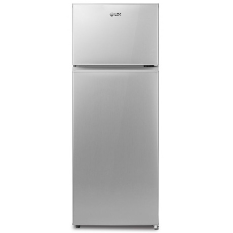 Frigider cu 2 usi LDK LF 220 Silver, Static, 204 L, Iluminare interioara, Cutie fructe/legume, H 143.5 cm, Argintiu, ART5537
