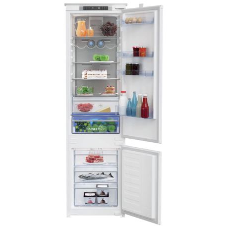 Combina frigorifica incorporabila Beko BCNA306E4SN, NeoFrost dual cooling, 284 l, Display touch control, Compartiment 0°C , HarvestFresh, H 193.5 cm, Alb