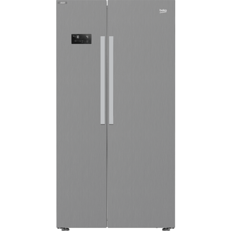 Frigider side by side Beko GNE64021XB, NoFrost, 558 L, Display touch control, Racire/Congelare rapida, Vacation Mode, H 179 cm, Metal Look