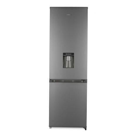 Combina frigorifica Heinner HC-N268SWDF+, Static, 268 L, Termostat reglabil, Iluminare LED, Usi reversibile, Dozator apa, H 180 cm, Argintiu
