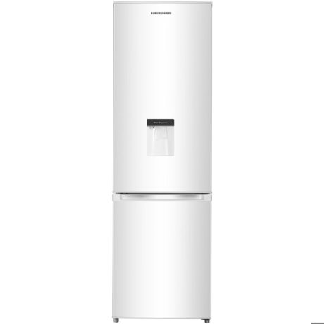 Combina frigorifica Heinner HC-N268WDF+, Static, 262 L, Termostat reglabil, Iluminare LED, Usi reversibile, Dozator apa, H 180 cm, Alb