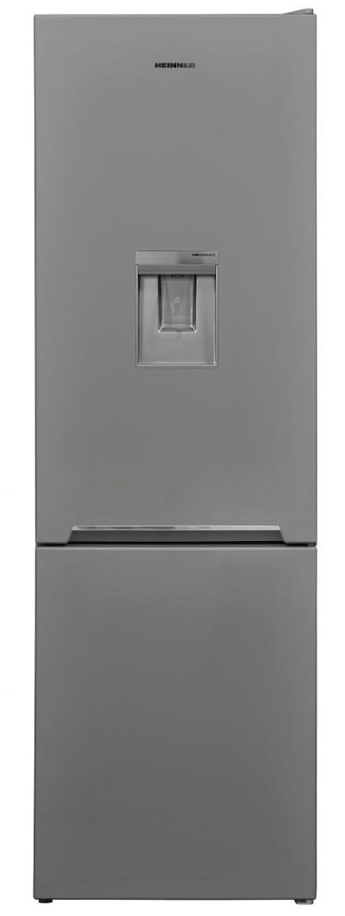 Combina frigorifica Heinner HC-V270SWDF+, 268 L, Termostat ajustabil, Iluminare LED, Usi reversibile, Dozator apa, Congelare rapida, H 170 cm, Argintiu