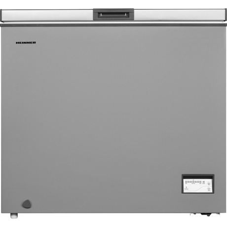 Lada frigorifica Heinner HCF-205NHSF+, 198 L, Control electronic, Congelare rapida, Rezistenta la frig, Latime 91 cm, Gri