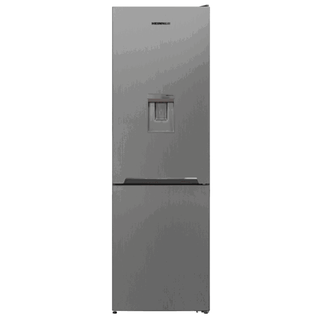 Combina frigorifica Heinner HCNF-V291XWDF+, No frost, 294 L, Control electronic, Dozator apa, Functie ECO, Congelare rapida, H 186 cm, Aspect inox