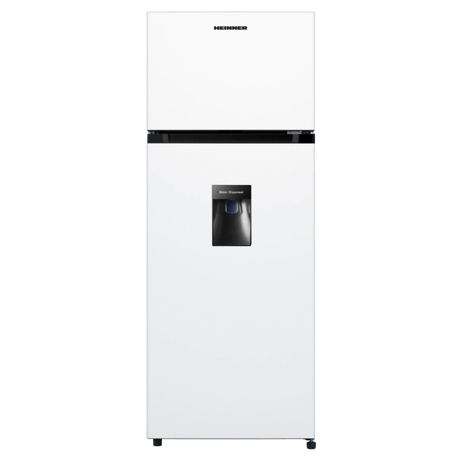 Frigider cu doua usi Heinner HF-205WDF+, Static, 205 L, Control mecanic, Iluminare interioara, Usi reversibile, Dozator apa, H 143 cm, Alb