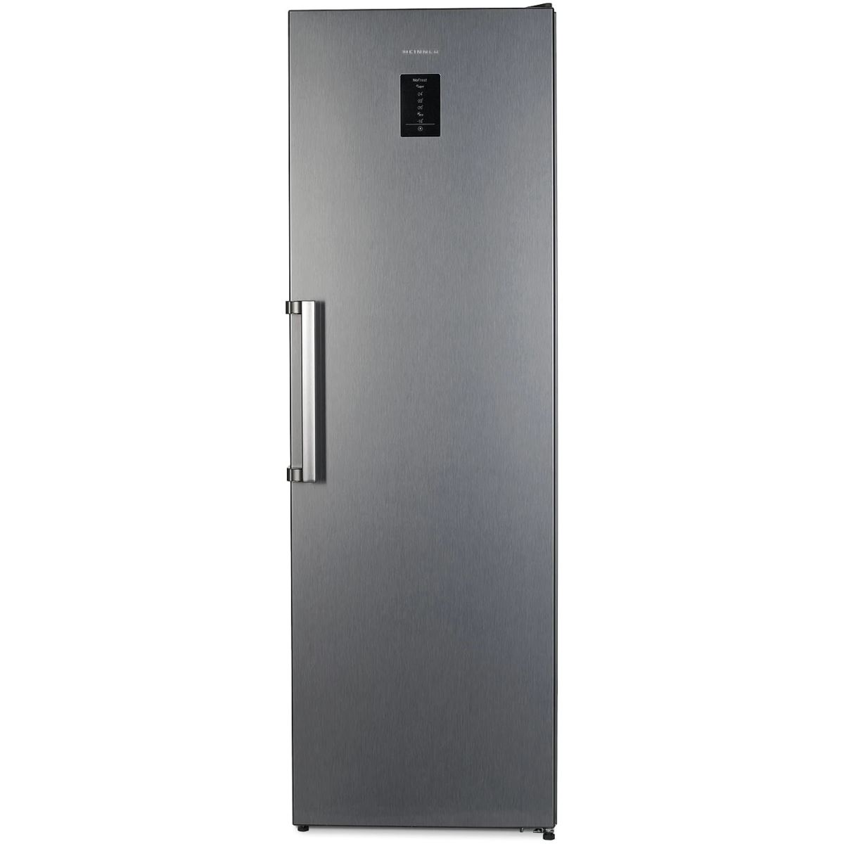 Congelator Heinner HFF-V280NFXF+, 280 L, Full No Frost, Control electronic, Display, 7 sertare, Congelare rapida, Tehnologie "Freezer shield", H 186 cm, Argintiu