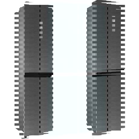Frigider side by side cu 4 usi Heinner HSBS-M469MNFDX+, Full No Frost, 469 L, Display Touch, Functie Vacanta, Super congelare, Super racire, H 177.5 cm, Dark inox