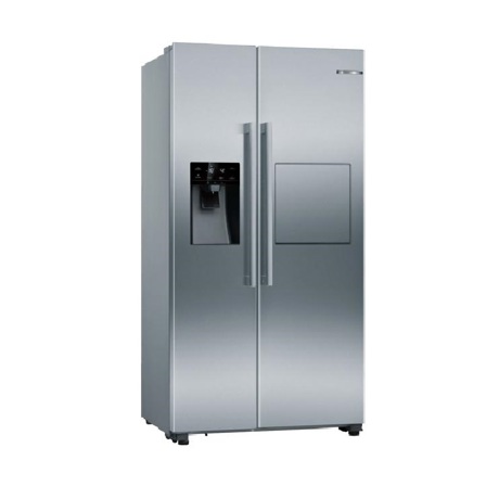 Side by side Bosch KAG93AIEP, No Frost, 531 L, Super-răcire, Super-congelare, Touch control, Dozator apă/gheaţă, H 178,7 cm, Inox antiamprentă