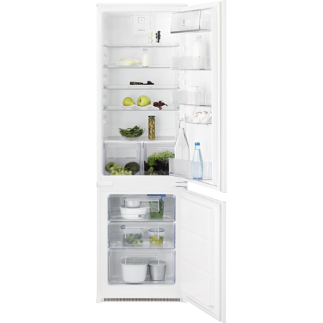 Combina incorporabila Electrolux LNT3FF18S, Static, 267 L, Funcţie Action Freeze, Usa reversibila, H 177.2 cm, Alb