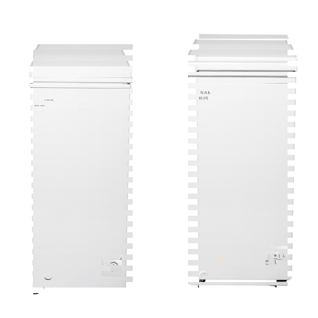 Lada frigorifica Samus LS165A+, 145 L, Termostat reglabil, Interior aluminiu, Dezghetare manuala, L 70.5 cm, Alb