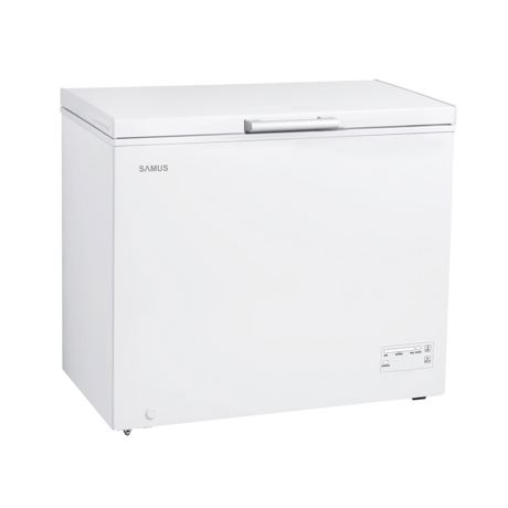Lada frigorifica Samus LS280A+, 260 L, Control electronic, Termostat reglabil, Functie Fast freeze, Interior aluminiu, L 96 cm, Alb