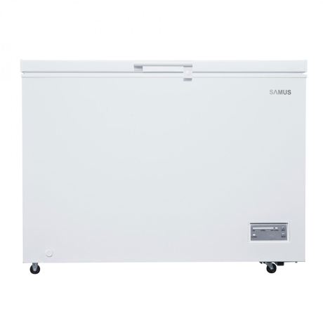 Lada frigorifica Samus LS312, 287 L, Fast freeze, Termostat reglabil, Interior aluminiu, L 109 cm, Alb