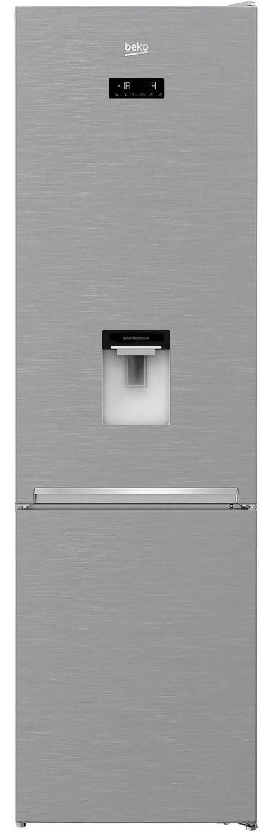 Combina frigorifica Beko RCNA406E40DZXBN, NeoFrost Dual Cooling, 362 L, Compartiment 0°C, Dozator apa, H 203 cm, Metal Look