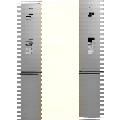 Combina frigorifica Beko RCNE520E20DZM, Neo Frost, 450 l, Display, Compartiment 0°C, EverFresh+, L 70 cm, H 192 cm, Bej Marble - Gri sidefat