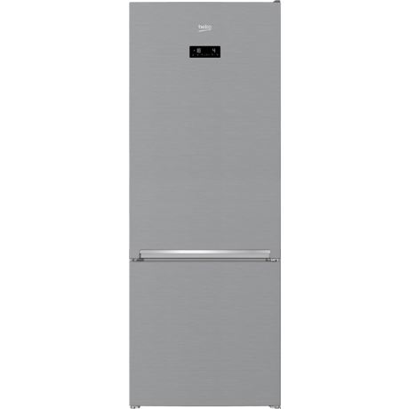 Combina frigorifica Beko RCNE560E40ZXBN, NeoFrost, 501 L, Compartiment 0°C, Display touch control, Raft sticle, Racire/Congelare rapida, H 192 cm, Metal Look
