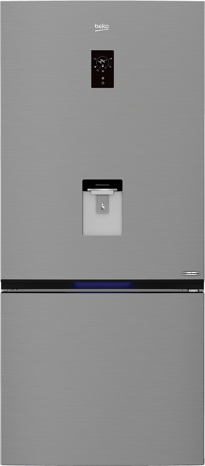 Combina frigorifica Beko RCNE720E30DXPN, 586 l, NeoFrost, Dispenser Apa, Display Touch Control, 191.5 cm, Inox Look
