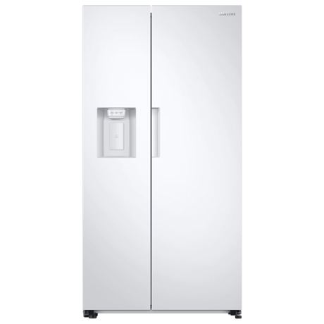 Frigider side by side Samsung RS67A8810WW, 609 l, Full No Frost, Twin Cooling Plus, Conversie Smart, SpaceMax, Dozator apa, Compresor Digital Inverter, Clasa F, Alb 