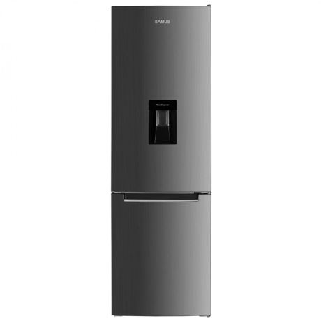 Combina frigorifica Samus SCX342D, Static, 260 L, H 180 cm, Termostat reglabil, Sertar legume/fructe, Usi reversibile, Iluminare LED, Dozator de apa, Inox/argintiu