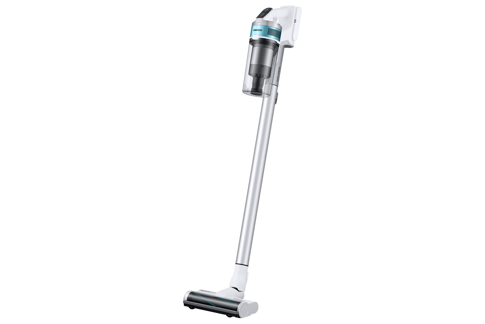 Aspirator vertical Samsung VS15T7031R1, 410 W, 0.8 L, Autonomie 40 min. (maxim), 21.6 V, Perie Turbo Action, Perie Perie Combi, Accesoriu extensibil, Digital Inverter, Airborne/Teal Mint