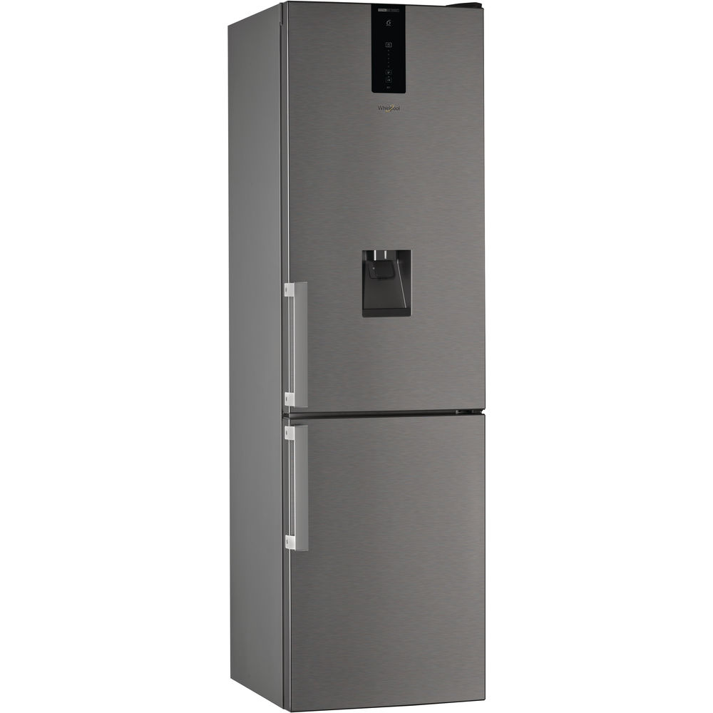 Combina frigorifica Whirlpool W7 911O OX H, 360 L, No Frost, FreshBox, Racire rapida, Display digital, H 201 cm, Inox