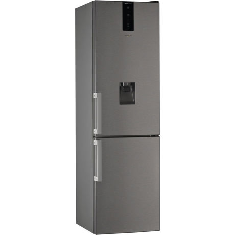 Combina frigorifica Whirlpool W7 911O OX H, 360 L, No Frost, FreshBox, Racire rapida, Display digital, H 201 cm, Inox