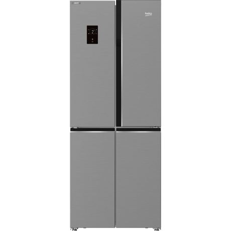Frigider side by side cu 4 usi Beko GNE480E30ZXPN, NeoFrost Dual Cooling, 572 L, Display touch control, Racire/Congelare rapida, Vacation Mode, H 192 cm, Metal Look