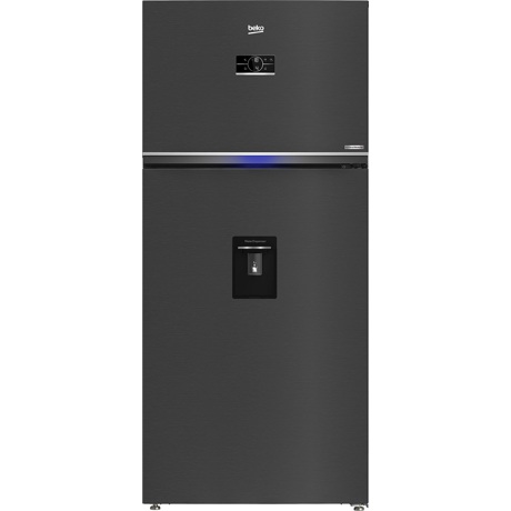 Frigider cu doua usi Beko RDNE650E40DZXBRN, 630 L, NeoFrost™ Dual Cooling, Racire/congelare rapida, Dozator apa, Display touch control, H 187 cm, Dark Inox
