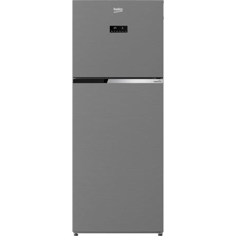 Frigider cu doua usi Beko RDNT401E30ZXBN, 375 L, NeoFrost™ Dual Cooling, Functie Vacanta, Display touch control, Zona 0°-3°C, H 172 cm, Metal Look