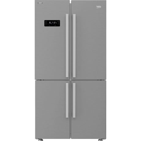 Frigider side by side cu 4 usi Beko GN1416231XPN, Neo Frost Dual Cooling, 572 L, Display touch control, Racire/Congelare rapida, Vacation Mode, H 182 cm, Metal Look