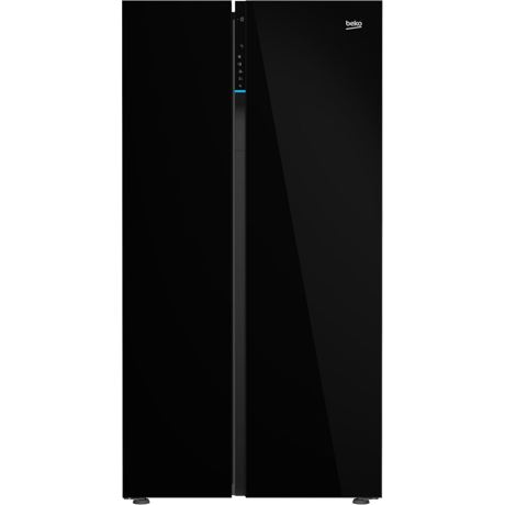 Frigider side by side Beko GN163140ZGBN, NeoFrost Dual Cooling, 580 L, Display touch control, Congelare rapida, Suport sticle, H 179 cm, Sticla neagra