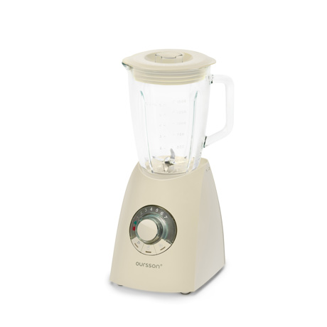 Blender de masa Oursson BL0642G/IV, 600 W, Vas de sticla 2 l, Shake 22000 rpm, Rasnita, 7 viteze, Ivoire