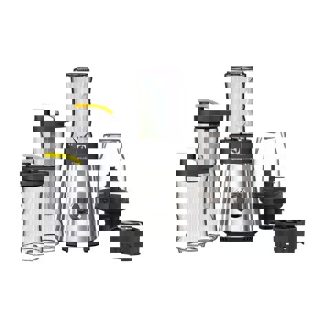 Blender Electrolux Sport ESB2900, 400 W, rasnita, tocator 500ml, recipient 1x600 ml, recipient 2x300ml, STICK pentru racire, capac cu maner pentru transport, Inox 