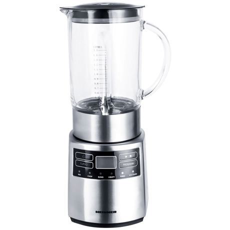 Blender de masa Heinner HBL-1000XMC, 1000 W, 6 programe, Functie Pulse, Cana sticla 1.5 L, Functie zdrobire gheata, Display LCD, Negru/argintiu
