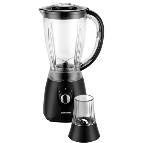 Blender de masa Heinner HBL-500R, 500W, 2 viteze+Pulse, Bol 1.5 L, Rasnita, Negru