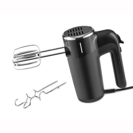 Mixer de mana Heinner Black lily HM-300BK, 300W, 6 viteze + Turbo, Teluri inox, Carlige inox, Negru