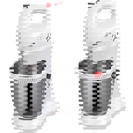 Mixer cu bol Heinner HMBR-300W, 300 W, 3.4L, 5 Viteze, Turbo, Alb
