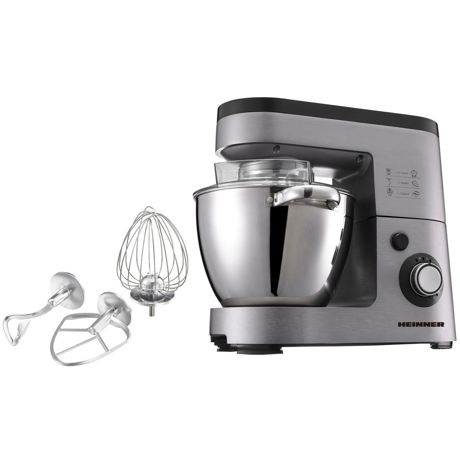 Robot de bucatarie planetar Heinner Master Collection HHPM-1500XMC-V2, 1500W, 6 viteze, Bol 5.5l, Inox