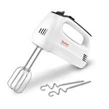 Mixer de mana Tefal Quick Mix HT310138, 300 W, 5 viteze+Turbo, 2 teluri, 2 cârlige, Alb/gri închis  