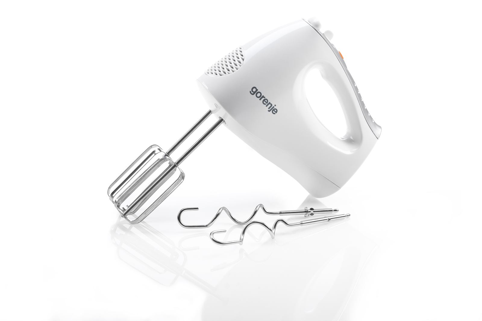 Mixer Gorenje M450W, 450W, 5 viteze + functie turbo, lame pentru amestecat si batut, alb